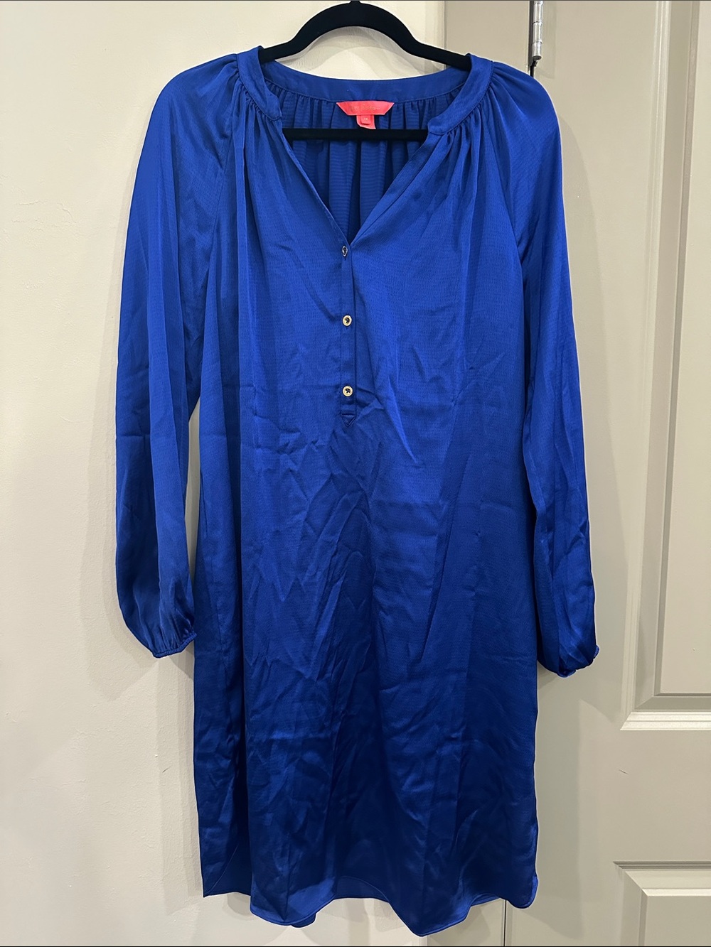 New Blue Long-Sleeve Shift Dress
